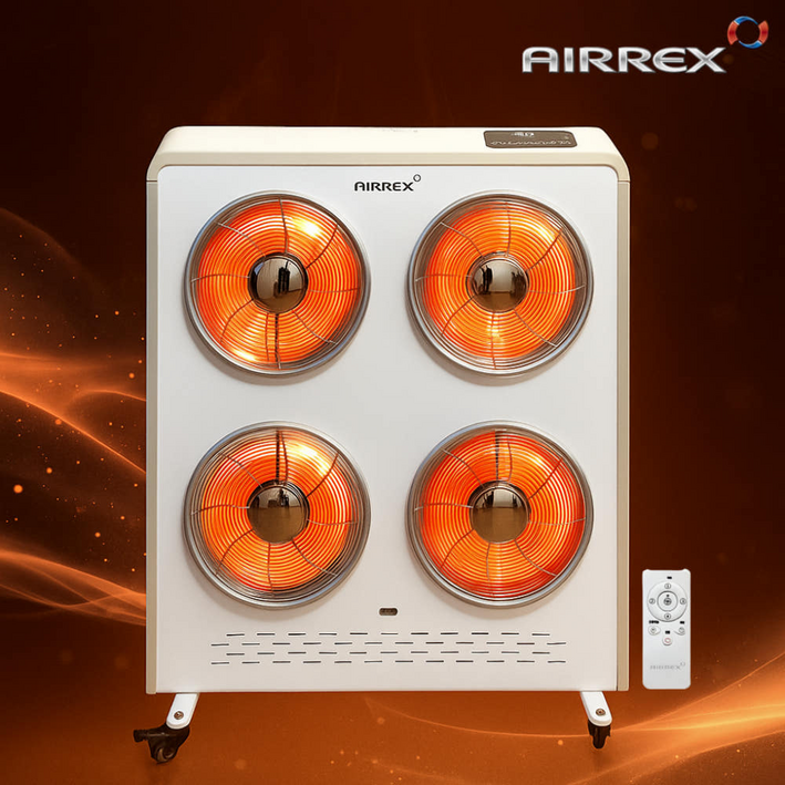 헵시바 에어렉스 전기히터 4구 업소용 가정용 하이라이트 난방기 스토브 온풍기 사무실 식당 PC방 교회 사찰 카페 전기난로, 에어렉스 4구히터크림아이보리