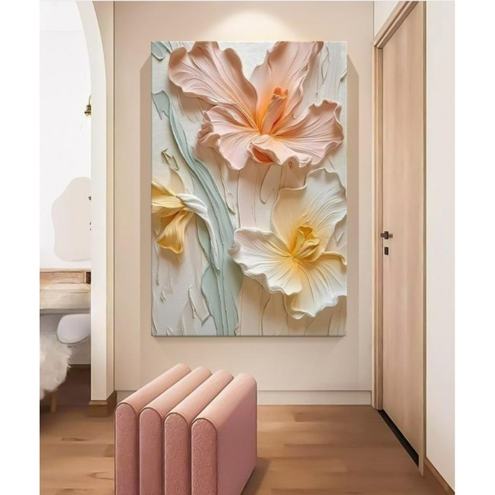 365Lifestyle 거실 대형 60X80 파스텔 질감 꽃 그림 액자 골드 프레임 무료증정 365Lifestyle 거실 대형 60X80 파스텔 질감 꽃 그림 액자 골드 프레임 무료증정