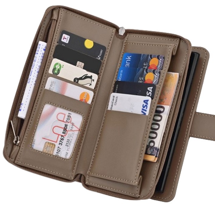 스페치 지퍼 지갑 카드 수납 가죽 다이어리 스트랩 케이스 휴대폰 갤럭시노트9 SM-N960N