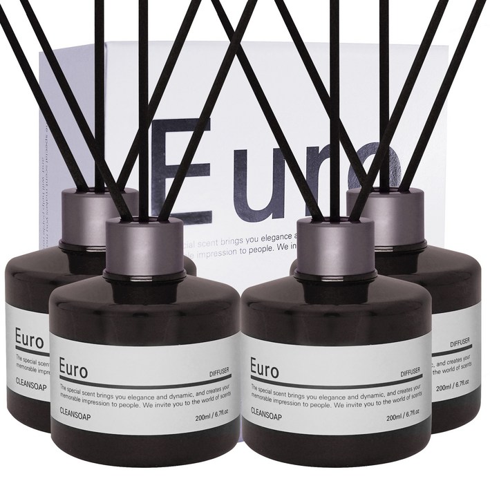 유로 진짜 디퓨저 200mlx2개실내 화장실 인테리어섬유리드10개, 블랙베리앤베이