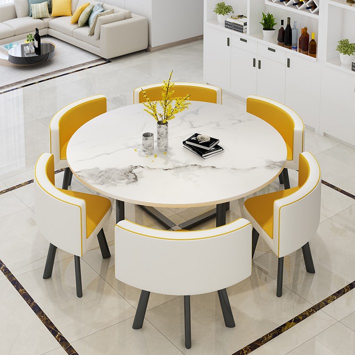 모즈디 1200 원형 식탁 의자 세트 4인용 6인용 다이닝 라운드 카페 티테이블