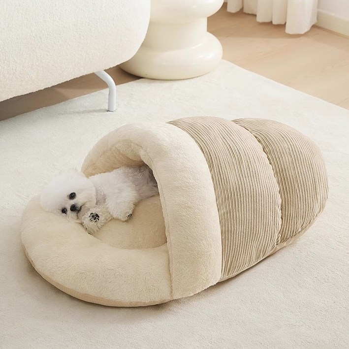 코코로펫 강아지 고양이 집 방석 겨울용, 1개, 베이지