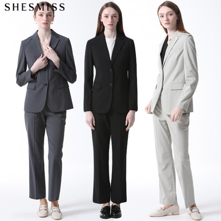 쉬즈미스 쉬즈미스SHESMISS  싱글 투버튼 재킷스트레이트핏 팬츠 2종세트 택가격 416000원