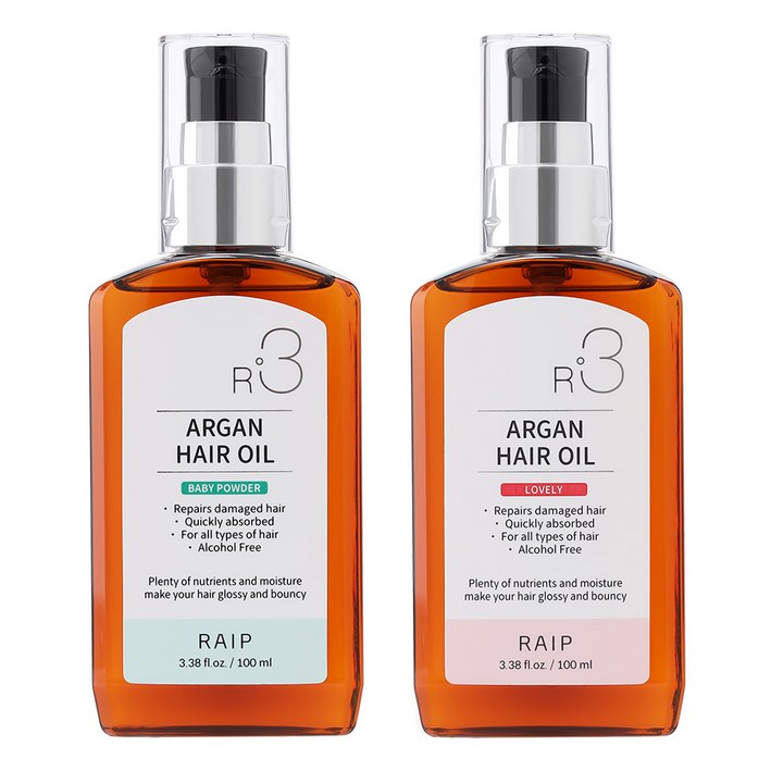 라입 R3 아르간오일 헤어에센스 베이비파우더러블리, 100ml, 2개