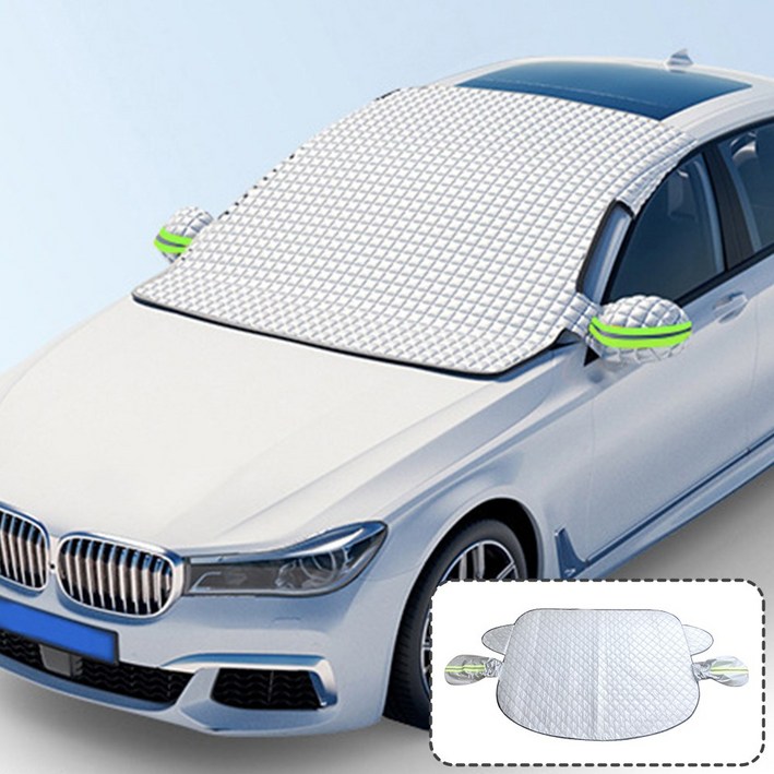 에어카 3중차단 성에방지 햇빛가리개  사이드미러 커버 일체형 세트, 단일 색상, 1개