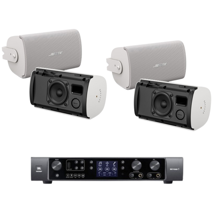 BOSE FS4SE 30평형 매장 스피커 인티앰프 세트 음향패키지, 화이트 BOSE FS4SE 30평형 매장 스피커 인티앰프 세트 음향패키지, 화이트