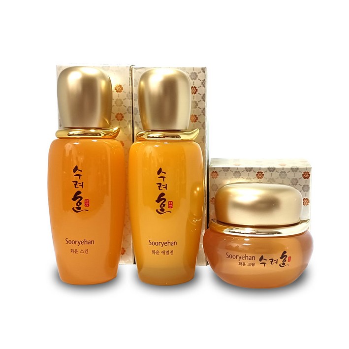 무료배송 수려한 화윤 기초세트 한방화장품 3종 주름관리 스킨로션크림