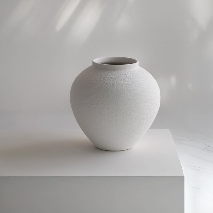 설월 백자 달항아리 도자기 오브제 화기 세라믹 화병