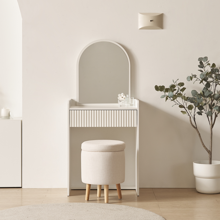 콤팩트 600 수납 LED 조명 수납 모던 미니 거울 화이트 화장대세트