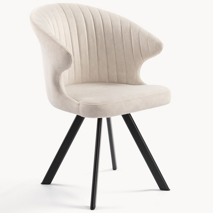 하조이 방수 패브릭 화장대 의자 회전 식탁의자 인테리어 체어 모던 디자인 편안한 의자, 화이트