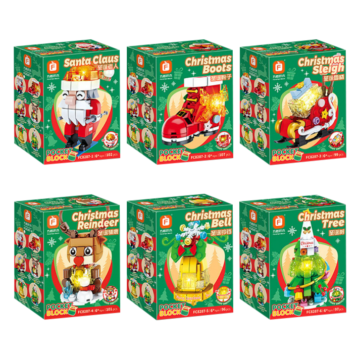 LED 불빛 크리스마스 블럭 6종세트 호환블럭 장식 반짝이블럭 선물