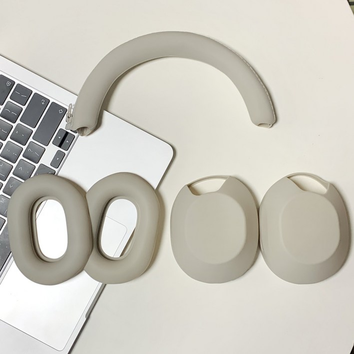 소니 헤드셋 wh 1000xm5 커버 실리콘 5피스 세트 노이즈캔슬링 헤드폰, 베이지그레이, 5개