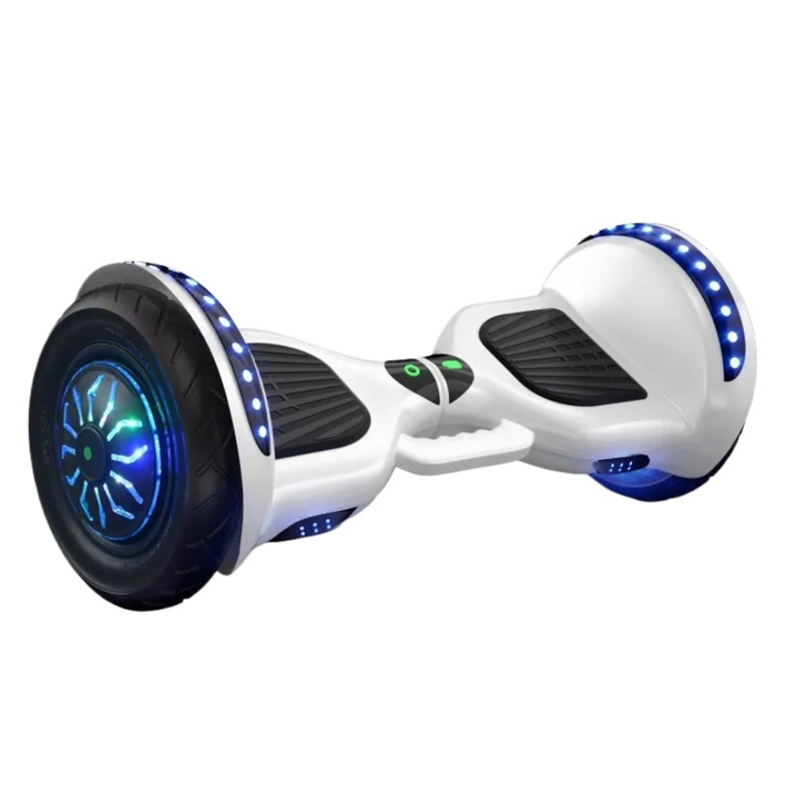 FLYNABI 호버보드 전동휠 투휠전동보드 7인치 10인치 LED발광 바퀴 손잡이, 화이트, 8인치, 1개