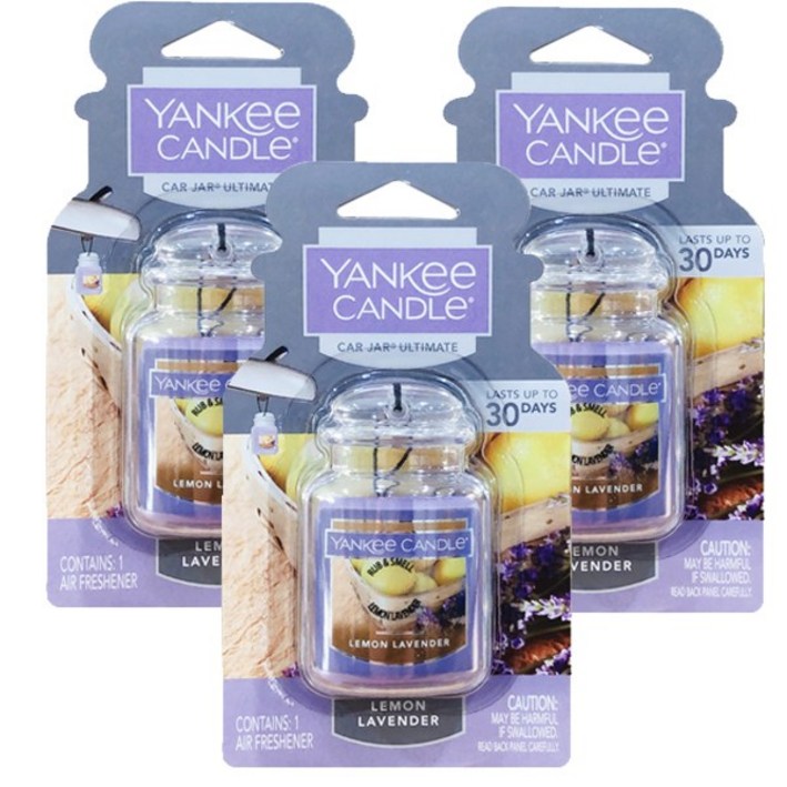 [1+1+1] 무배 양키캔들 카자 얼티메이트 차량용 자동차 방향제, 3개, 얼티메이트 레몬라벤더