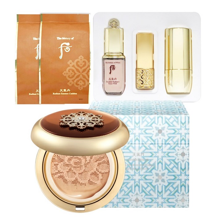 더히스토리오브후 천기단 화현 에센스 쿠션 기획세트(본품1+리필2+베이스핑크+립루즈+브러쉬)