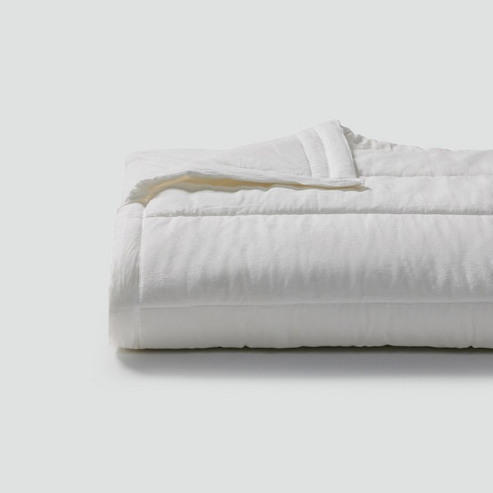 JAJU자주 코튼 워싱 피그먼트 차렵이불SS화이트