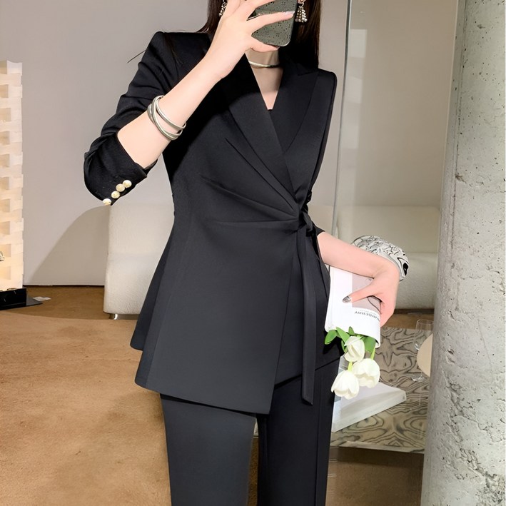 유위시 여성 정장세트 스트랩 자켓 셋업