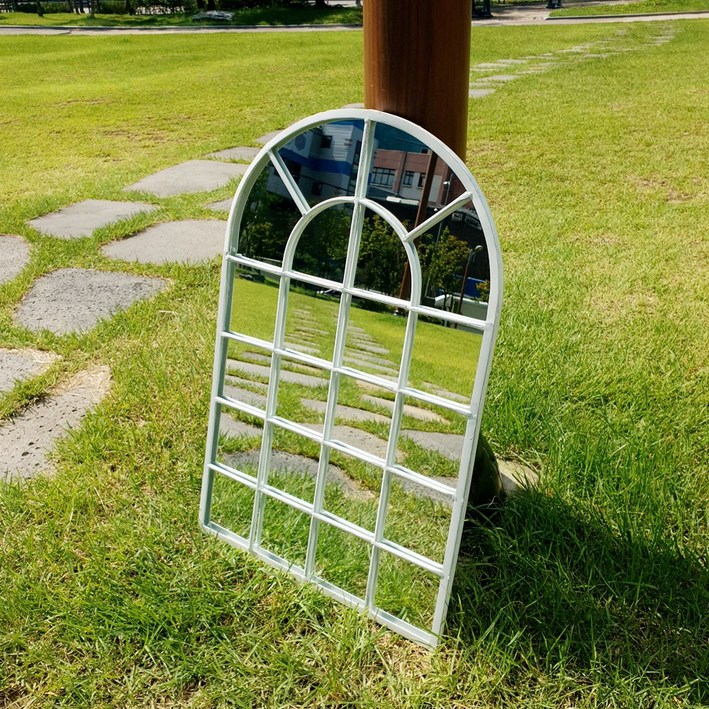 Countryitem 빈티지 컬렉션 창문 거울 아이보리