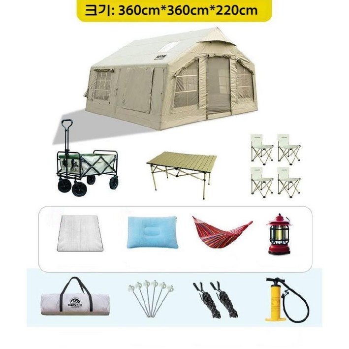 울프네스트 캠핑 무빌드 캐빈 텐트 휴대용 넓은 공간의 자동 에어텐트 초경량 겨울 장박, 기본옵션 + 패키지