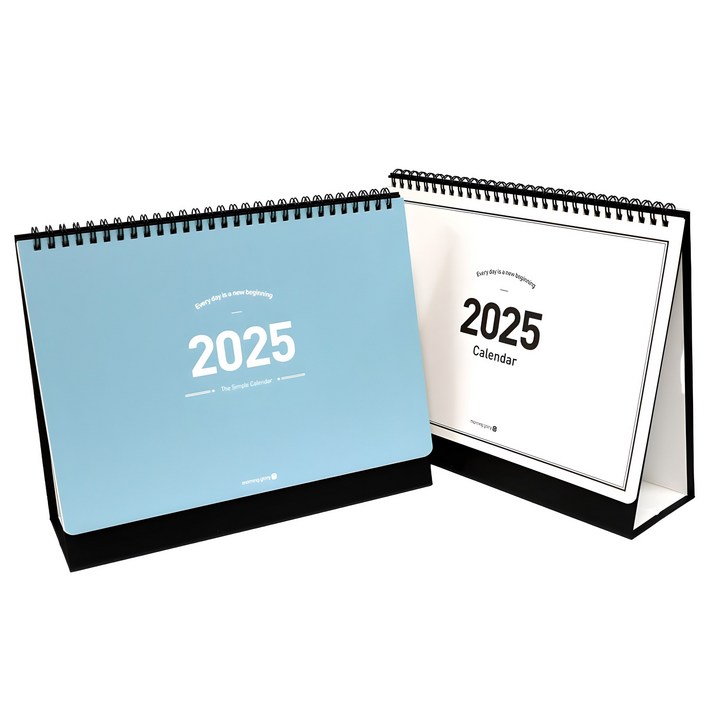 모닝글로리 2025 스탠딩 캘린더 대 2종세트, 화이트, 블루, 1세트 모닝글로리 2025 스탠딩 캘린더 대 2종세트, 화이트, 블루, 1세트