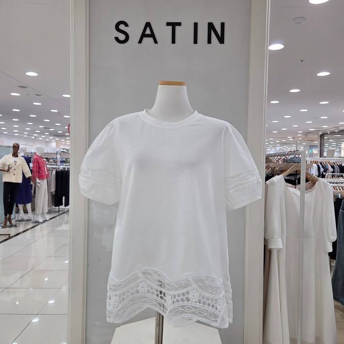 샤틴 퍼프소매 루즈핏 티셔츠 S252C502_YS