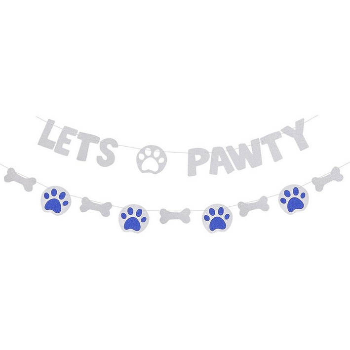 레츠 포티 발바닥 가랜드 3m 강아지 고양이 생일 사진 소품 촬영 스튜디오 강아지유치원 애견카페