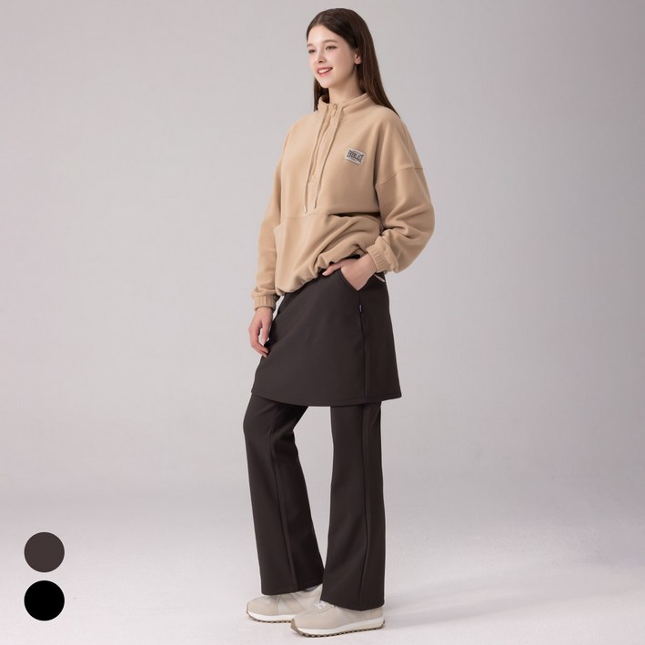 에버라스트 여성 기모 치마바지 부츠컷 팬츠