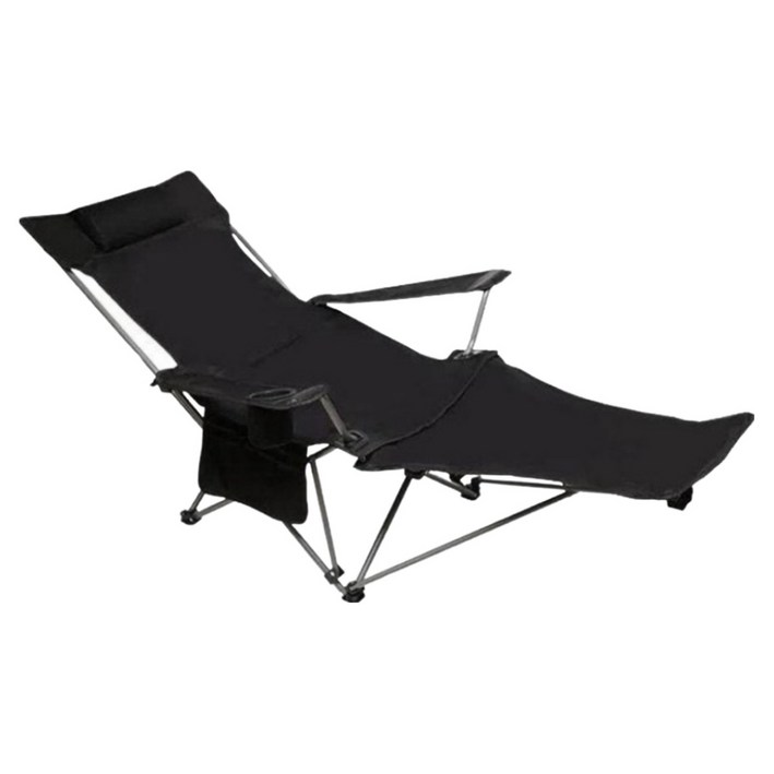 노마드레스트 경량 접이식 캠핑 의자 세트 4단 각도 조절, 1개, 블랙