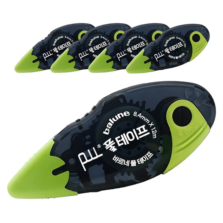 바르네 풀테이프 BGT0180 8.4mm x 12m, Green, 5개 바르네 풀테이프 BGT0180 8.4mm x 12m, Green, 5개