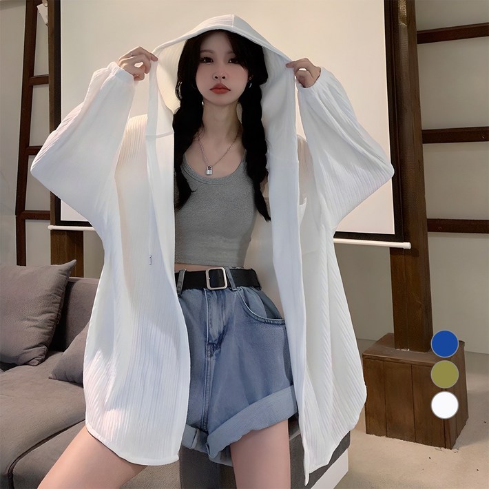 피어니스트 여성용 오버핏 후드 남방 셔츠