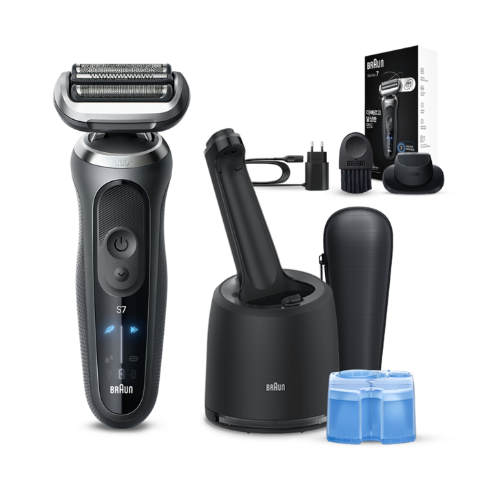 BRAUN 시리즈 7 전기면도기  세척 충전 스테이션 세트