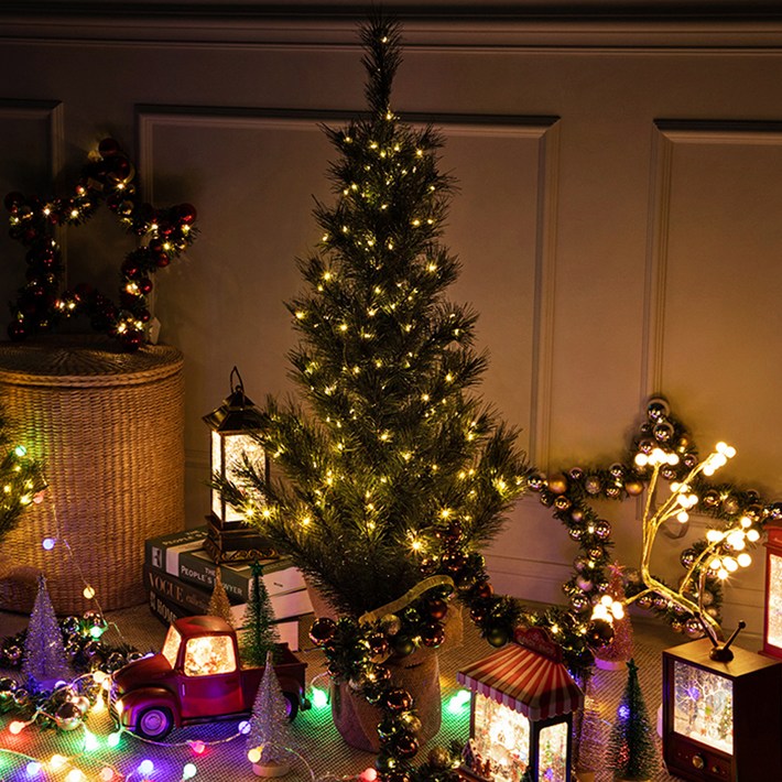 [쿠팡수입] 크리스마스 트리 LED 전구 포함 세트, 혼합색상