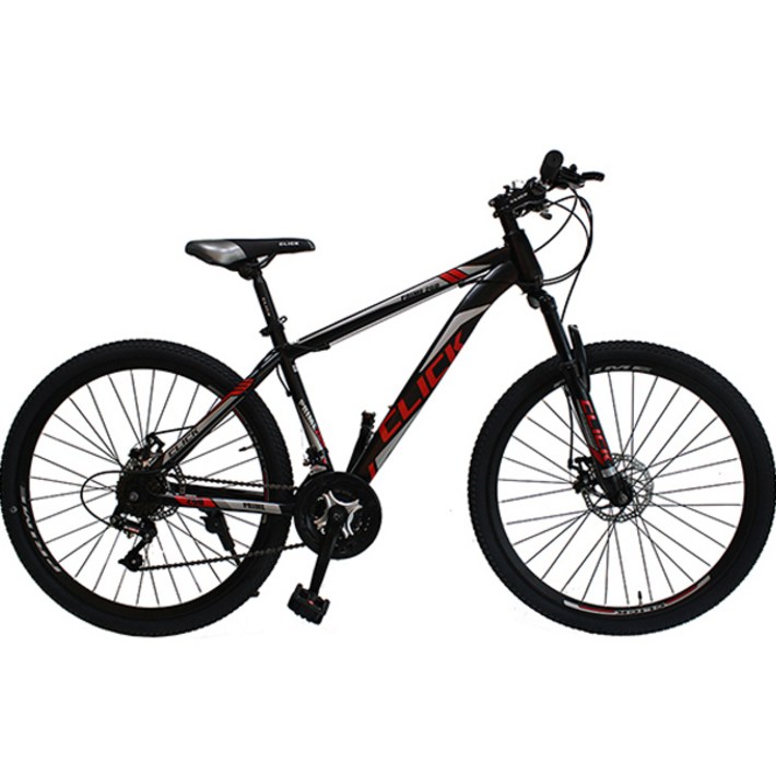 클릭 2023년형 프라임 26D MTB 자전거 반조립, 블랙  레드, 170cm