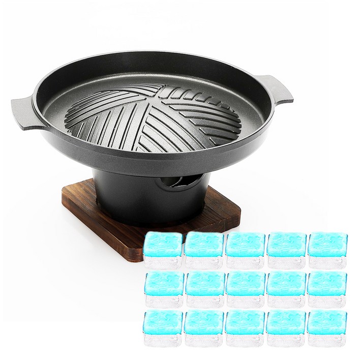 NEWVIA 미니화로 MB1100  에탄올 고체연료 30g x 15p 세트, 1세트, 더블22 x 22 x 2.8 cm