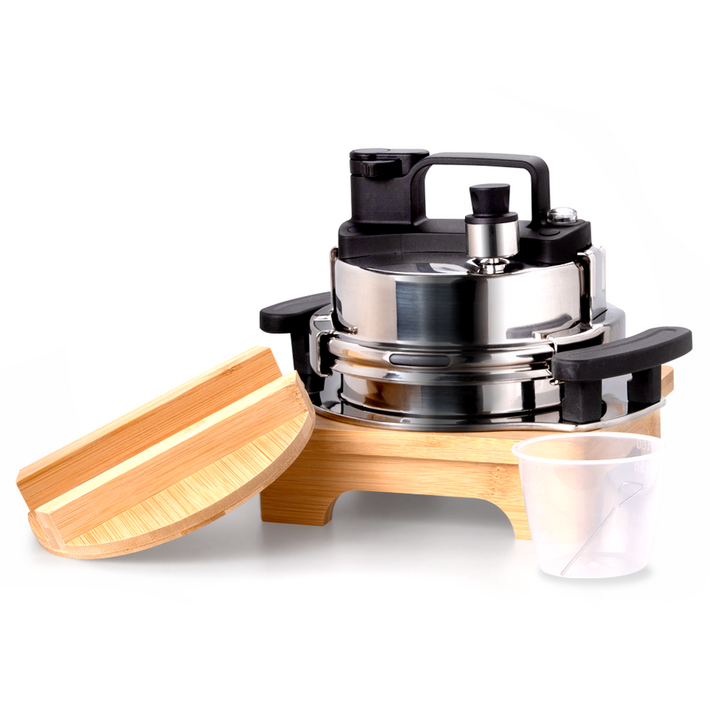 코코리 스피드 압력솥 4인용, 1.4L, 실버  블랙  우드, 1개