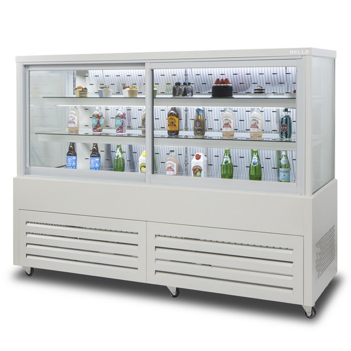 BELLE 프리미엄 쇼케이스 사각 앞문형 화이트 470L 방문설치, JSF1500W