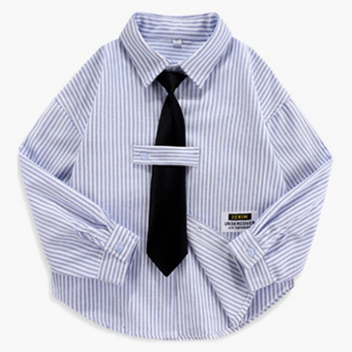 유블리 남아용 타이츠 줄무늬 카라 셔츠  넥타이 세트