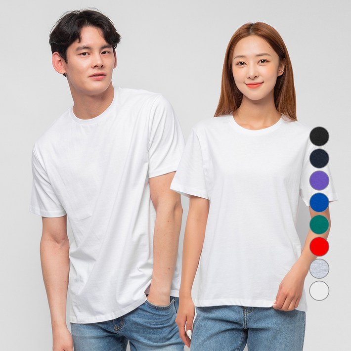 캐럿 남녀공용 26수 라운드 반팔티 8컬러 캐럿 남녀공용 26수 라운드 반팔티 8컬러