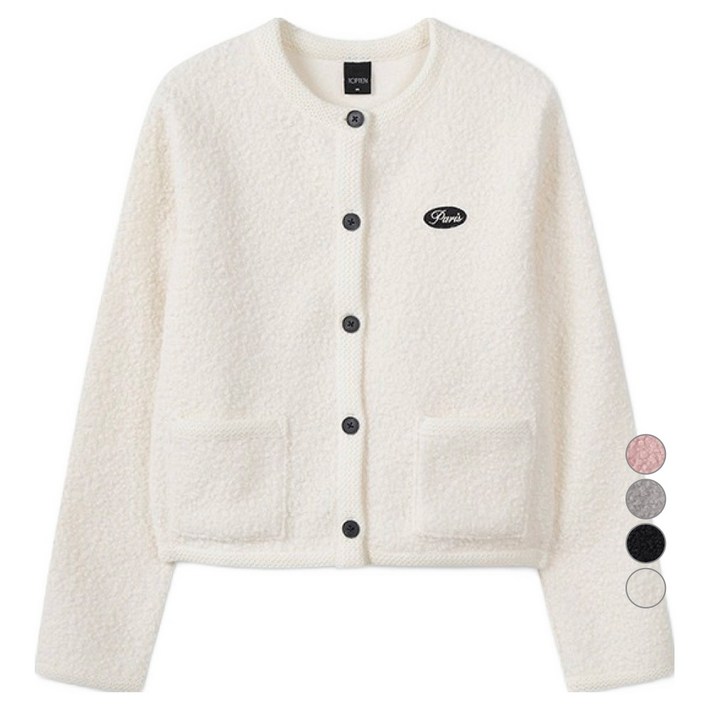 탑텐 여성용 부클 크루넥 가디건 MSE4TC2102