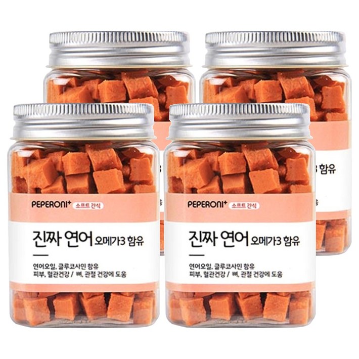 페페로니 강아지 진짜 오메가3 져키, 연어, 180g, 4개
