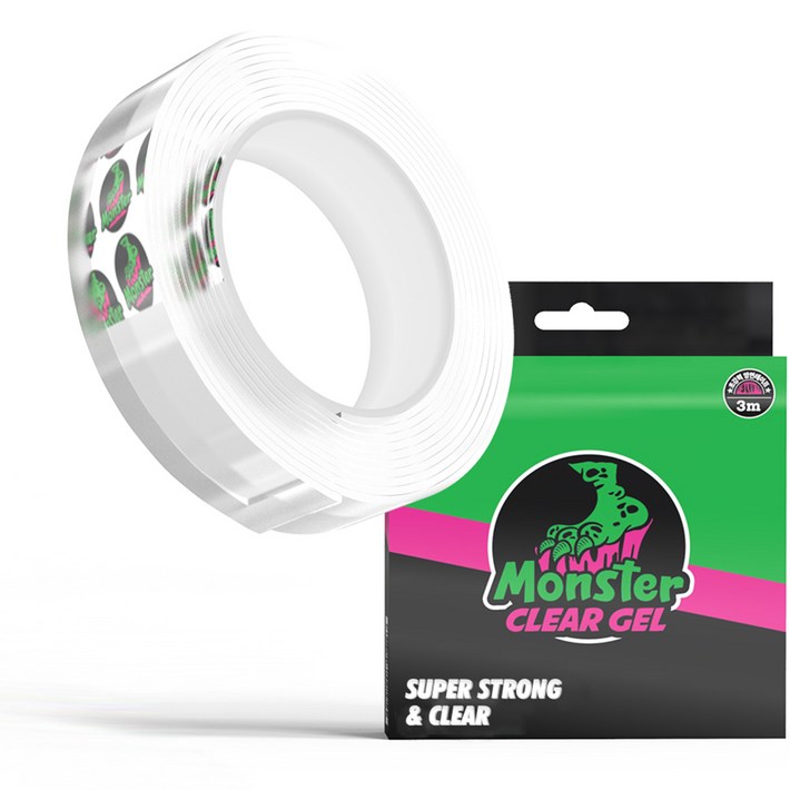 몬스터클리어겔 다용도 초강력 실리콘 양면테이프 30mm x 3m, 투명, 1개