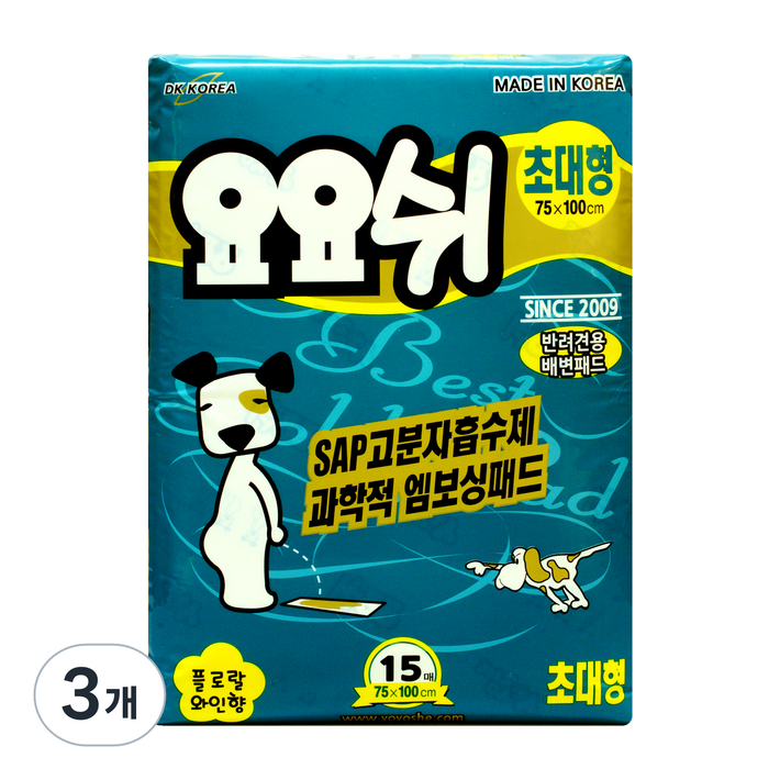 요요쉬 반려견용 배변패드 플로랄와인향 15매