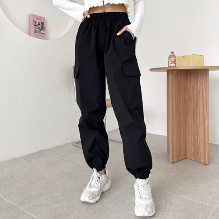 잘빠진 여성용 히퍼 바스락 카고 조거 팬츠