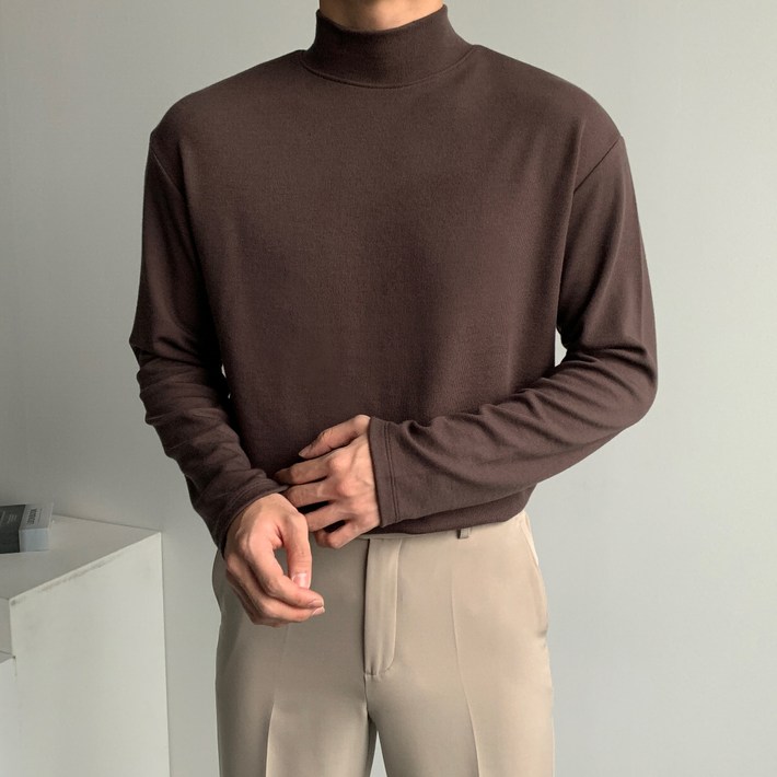 남성용 로댄티 퀄리티 니트지 반폴라 목티 이너 터틀넥 코디 티셔츠 남성용 로댄티 퀄리티 니트지 반폴라 목티 이너 터틀넥 코디 티셔츠