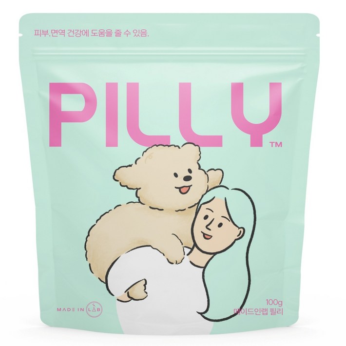 메이드인랩 강아지 필리 연어콜라겐 알로에겔 락토페린 면역 영양제 100g, 연어, 1개, 피부털개선