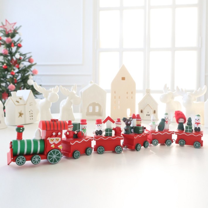 크리스마스 우드 데코소품 매직 트레인, 단일색상, 1개