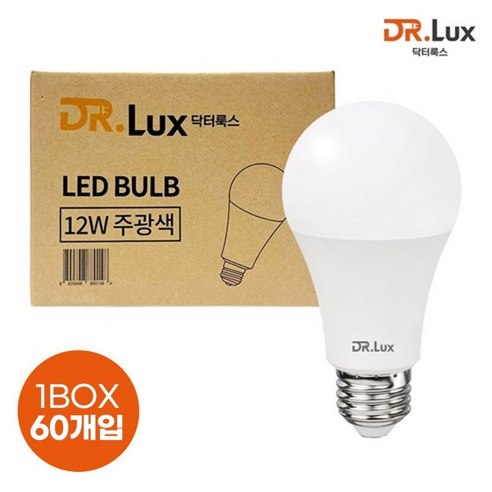 닥터룩스 LED 전구 12W, 60개, 주광색