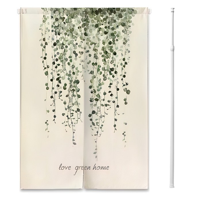 우아한클릭 린넨 현관 베란다 방문 커튼 햇빛 창문가리개 가림막커튼커튼봉