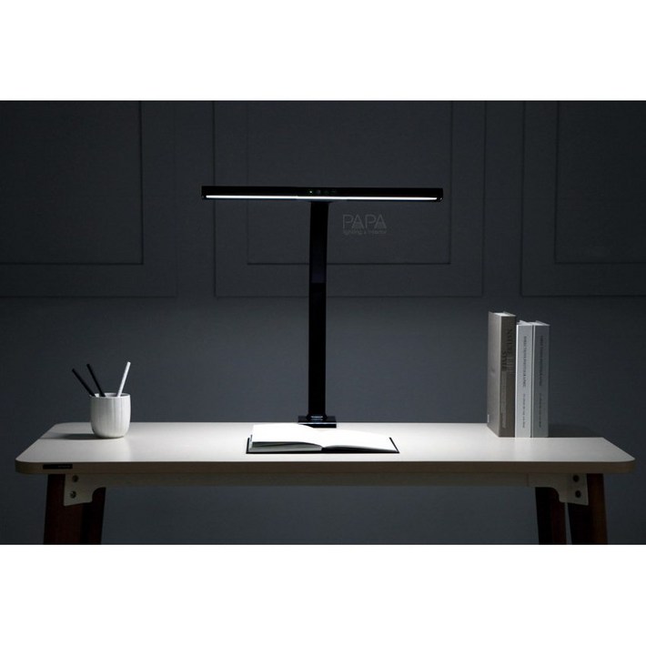 파파 LED 와이드스탠드 800B 책상 책상용 사무용 사무실 독서 공부 조명 스탠드, 블랙 500S클램프형