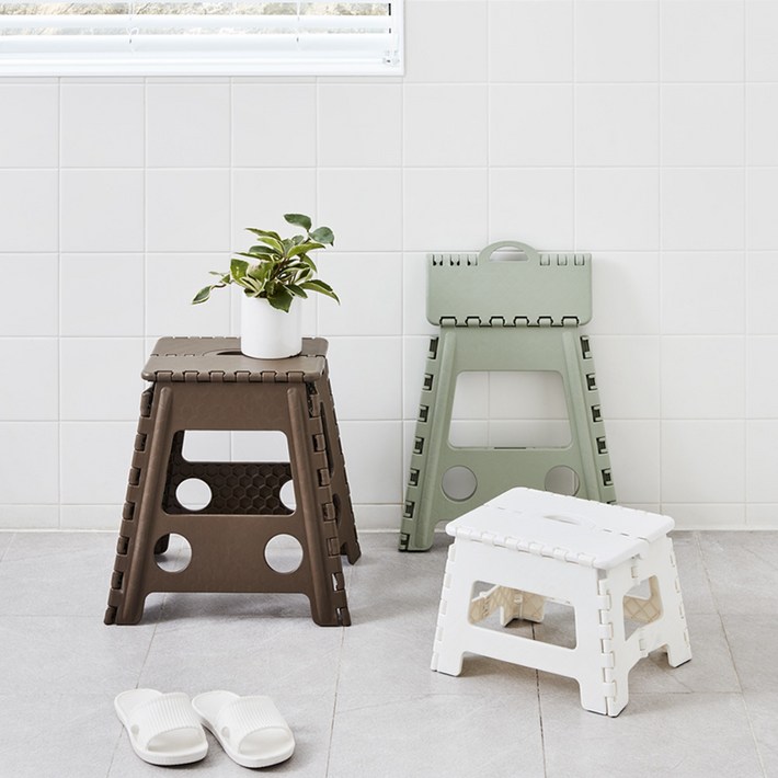 한샘 원터치 접이식 의자 스툴 대, 민트, 1개